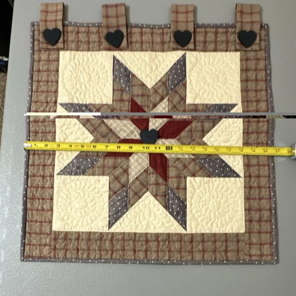Vintage 1997 Signed Lone Star Quilted Wall Hanging, Indianapolis 1997